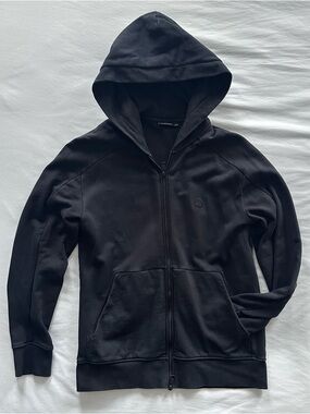 J.Lindeberg Throw Zip Hood Ring Loop Sweat Black Full Zip Hoodie 100% cotton
